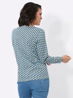 Witt Rundhalsshirt dunkelblau-eucalyptus-bedruckt – Produktbild 1 von 1