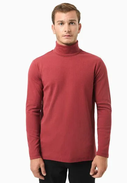 ORGANICATION ORGANICATION Rollkragenpullover aus Bio-Baumwolle, Merlot, – Produktbild 1 von 4