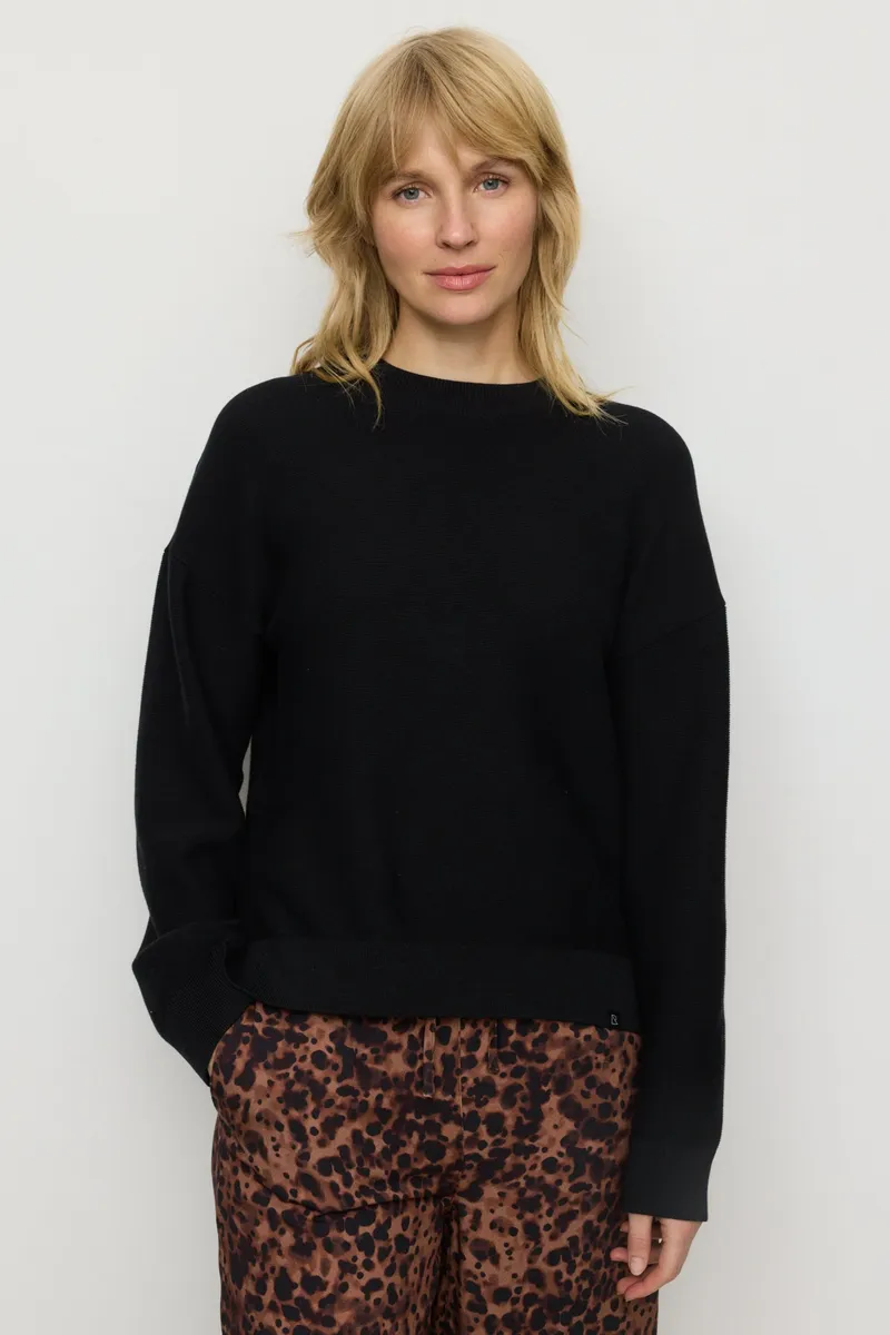 recolution Recolution Damen vegan Pullover Gingko Schwarz, Schwarz, – Produktbild 2 von 2