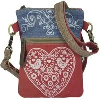 Domelo Domelo kleine Umhängetasche. Trachtentasche aus recycelter Jeans & Canvas mit Herz-Motiv – Produktbild 1 von 1