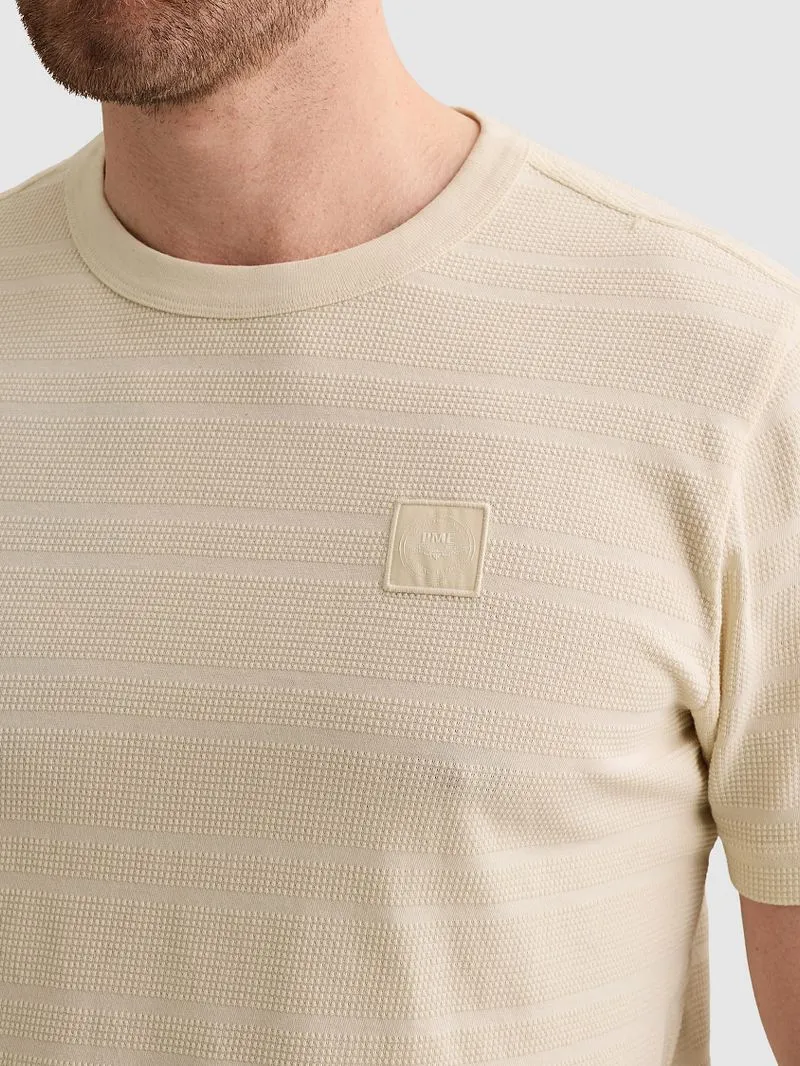 PME Legend PME Legend Knitted Waffle T-Shirt Bone White, Wollweiß, – Produktbild 3 von 4