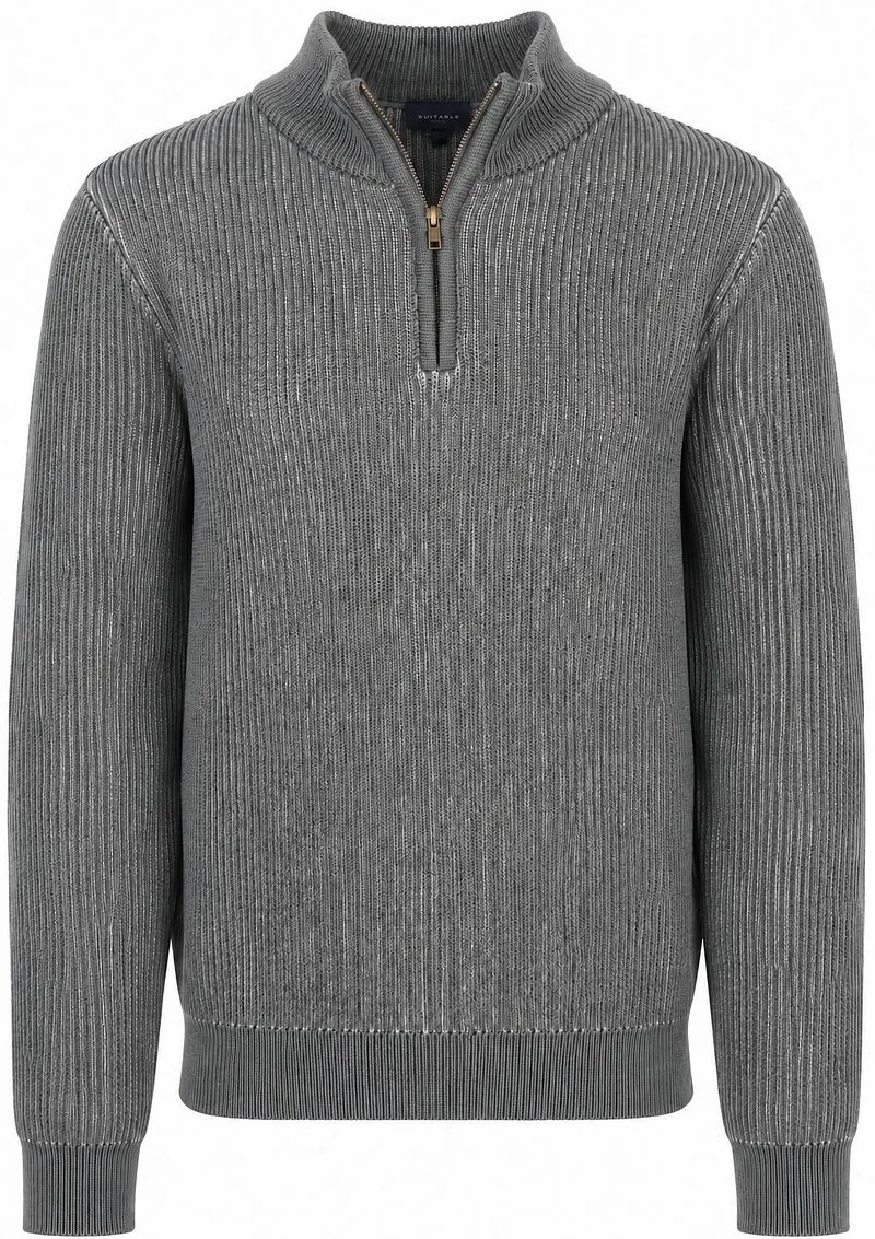 Suitable Suitable Bico Half-Zip Pullover Grau - Größe S, Grau, – Produktbild 2 von 4