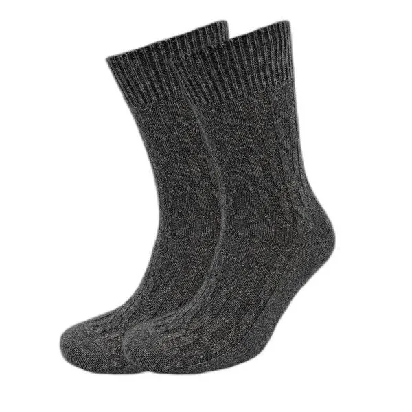 BLS Organic BLS Organic 2er Pack Jaquard Design GOTS zertifizierte Bio-wolle Damen Socken, Dunkel grau, – Produktbild 1 von 1