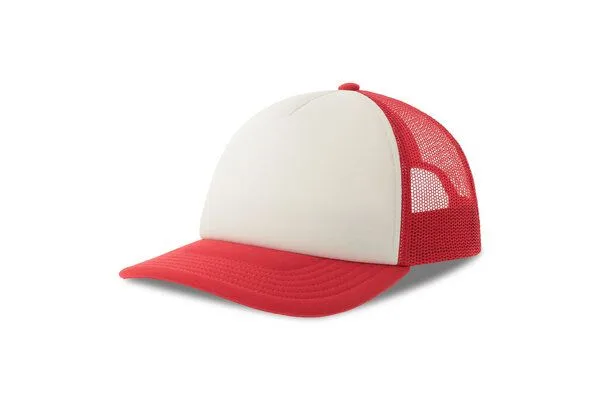Atlantis Headwear Atlantis Headwear Kinder Rapper Cap zweifarbig, Weiss/rot, – Produktbild 2 von 5