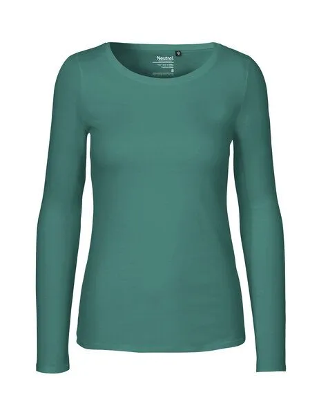 Neutral Neutral® Damen Langarm T-Shirt Bio Baumwolle Modern Fit Körpernah geschnitten, Teal, – Produktbild 1 von 2