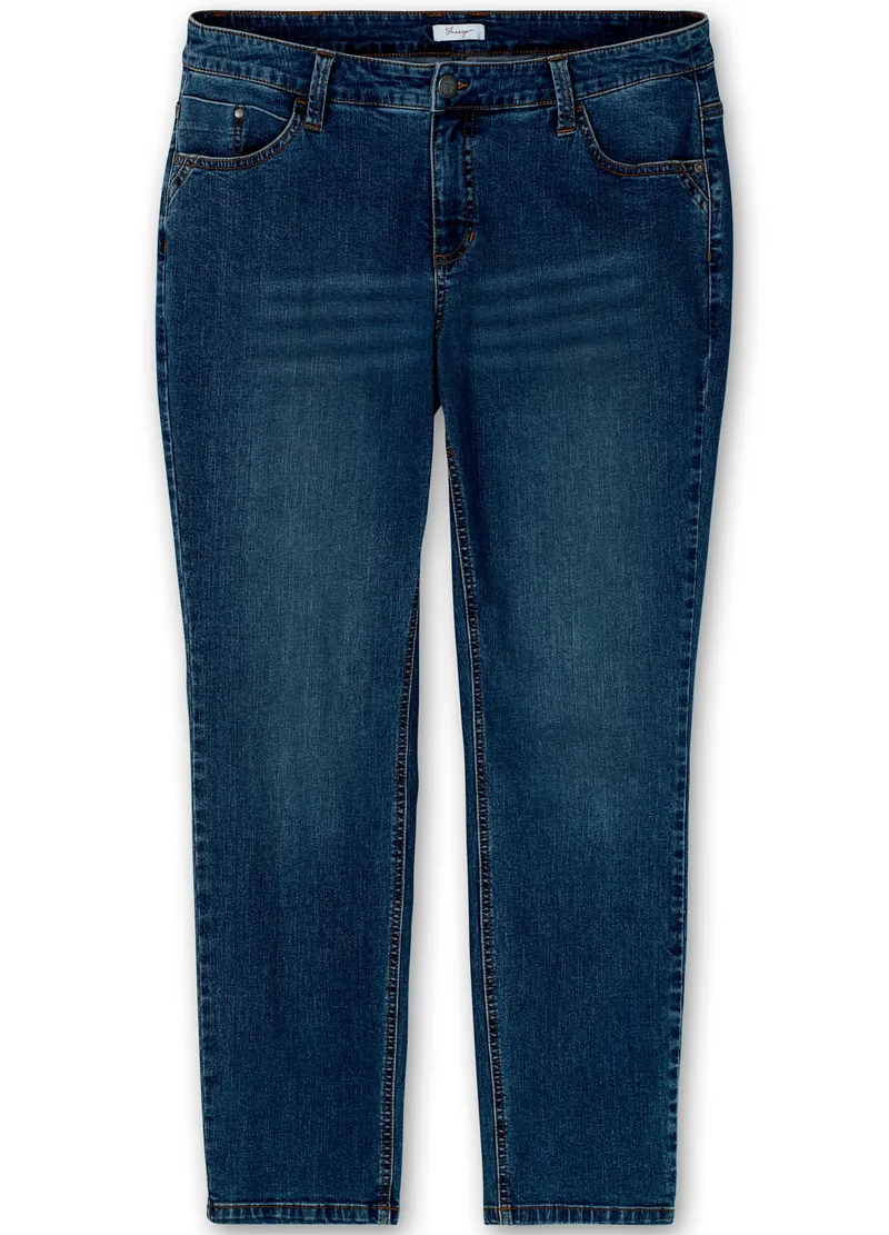 sheego 5-Pocket-Jeans dark blue denim, Dark blue denim, – Produktbild 2 von 2