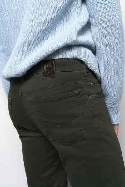 M 5 BY MEYER M 5 BY MEYER Five Pocket aus High Performance Satin, Grün (dunkelgrün), – Produktbild 5 von 5