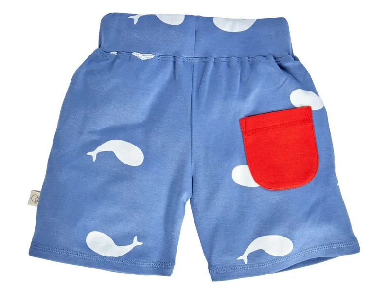 HANS NATUR Kinder Shorts Bio-Baumwolle Wal blau Gr.110/116, Blau, mehrfarbig, – Produktbild 2 von 2