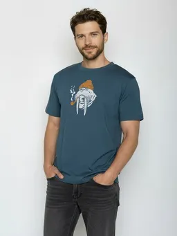 GreenBomb GREENBOMB Smokey Walrus Fusion - Lässiges Oversize-T-Shirt aus Bio-Baumwolle / hochwertiger Print / GOTS / Fair & Vegan – Produktbild 1 von 1