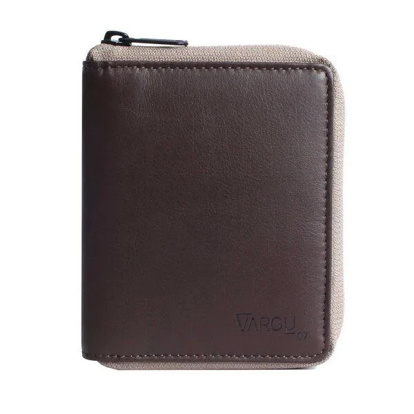 Vargu Vargu Echtleder Geldbörse WENS 1-A mono, Brown, – Produktbild 1 von 4
