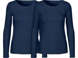 Neutral Neutral 2er-Pack Bio-Damen-Langarmshirt mit Rundhalsausschnitt, navy, Gr. S – Produktbild 1 von 1