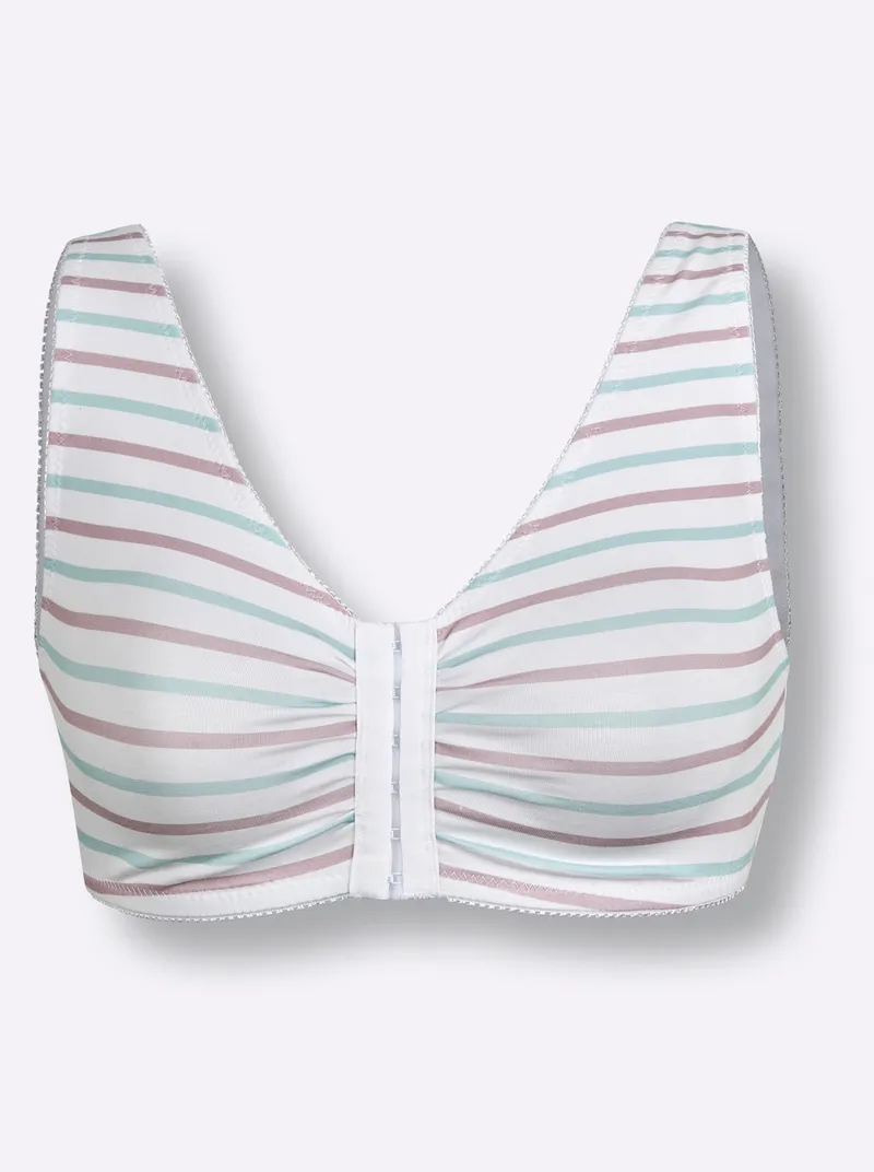 wäschepur Bustier, Weiß-mauve-mint-gestreift, – Produktbild 1 von 2