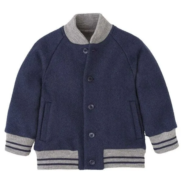 Disana Disana Kleinkinder Walk-College-Jacke kbT-Merino Schurwolle, Indigo, – Produktbild 1 von 3