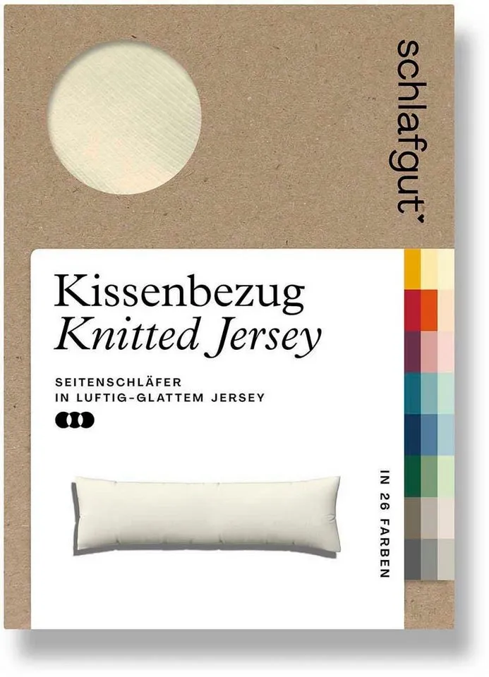 Schlafgut Schlafgut Seitenschläferkissenbezug Pure Seitenschläferkissen, (1 Stück), aus Bio-Baumwolle, Gelb, – Produktbild 2 von 5