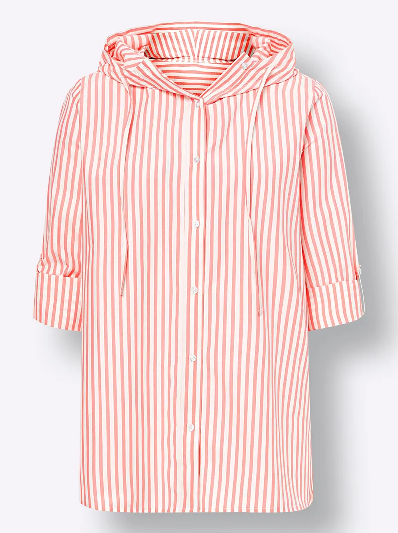 heine Gestreifte Bluse orange-ecru-gestreift, Orange-ecru-gestreift, – Produktbild 1 von 2