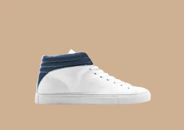 nat-2 hoher Sneaker aus Leder "nat-2 Sleek white navy" in weiß und blau – Produktbild 3 von 4