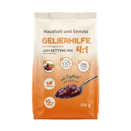 Haushalt-und-genuss Gelierhilfe 4:1 mit Erythrit – nur 10 kcal | Vegan & zahnfreundlich | Für 1,3–1,5 kg Früchte | 330g – Produktbild 1 von 1