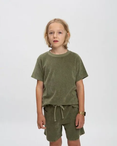 MATONA Matona Frottee T-Shirt für Kinder / Terry Tee, Olive green, – Produktbild 1 von 4
