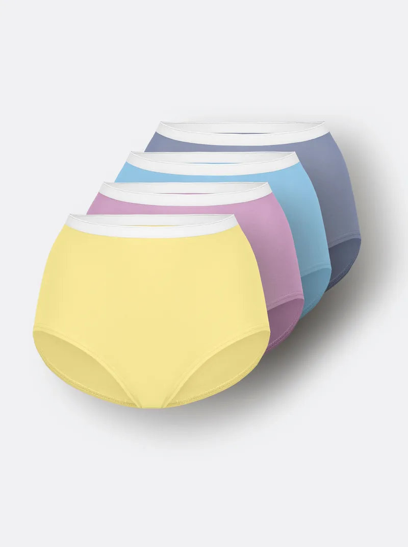 wäschepur Taillenslip aqua + orchidee + zitrone + taubenblau, Aqua + orchidee + zitrone + taubenblau, – Produktbild 1 von 3