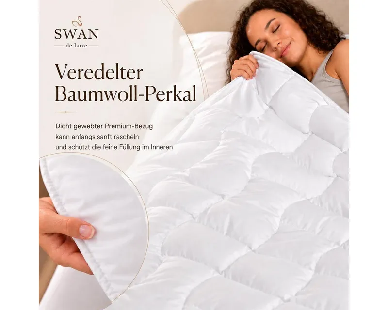SEI Design Microfaserbettdecke SWAN de Luxe Winterbettdecke Bettdecke Decke Baumwolldecke vegan, Füllung: 100% Polyester, Bezug: 100% Baumwolle, Vegane Alternative zu Daunen, Weiß, – Produktbild 5 von 5