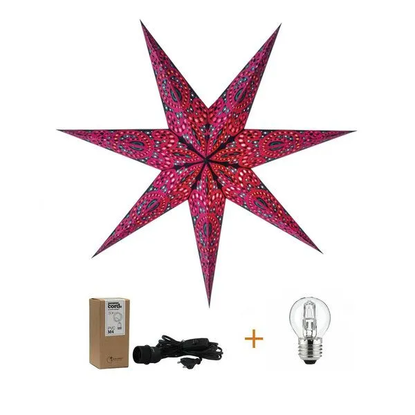 Mitienda Shop Mitienda Shop Papierstern Indira fuchsia Weihnachtsstern aus Recyclingpapier – Produktbild 2 von 3