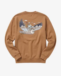 KnowledgeCotton Apparel KnowledgeCotton Apparel Herren vegan Sweatshirt Lockere Passform Mit Aufdruck Rundhalsausschnitt, Löwenmotiv, Braun – Produktbild 1 von 1