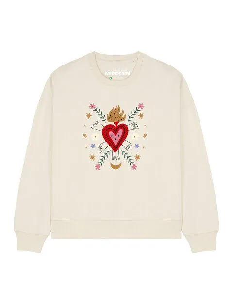 watapparel watapparel Sweatshirt Frauen Love and flex, Natural raw, – Produktbild 1 von 2