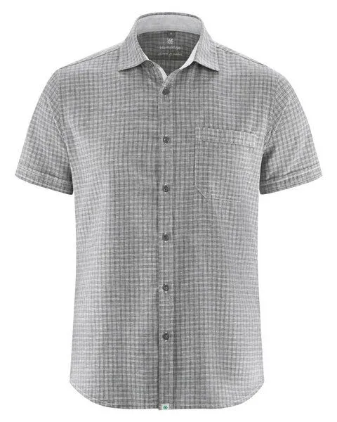 HempAge Hempage Herren Sommer Shirt Hanf Bio Baumwolle, Black/white, – Produktbild 1 von 3