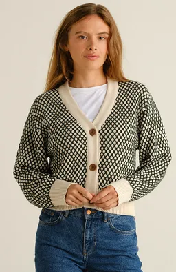 Dedicated DEDICATED Damen vegan Strickjacke Kanan Bubble Knit Dunkelgrün – Produktbild 1 von 1