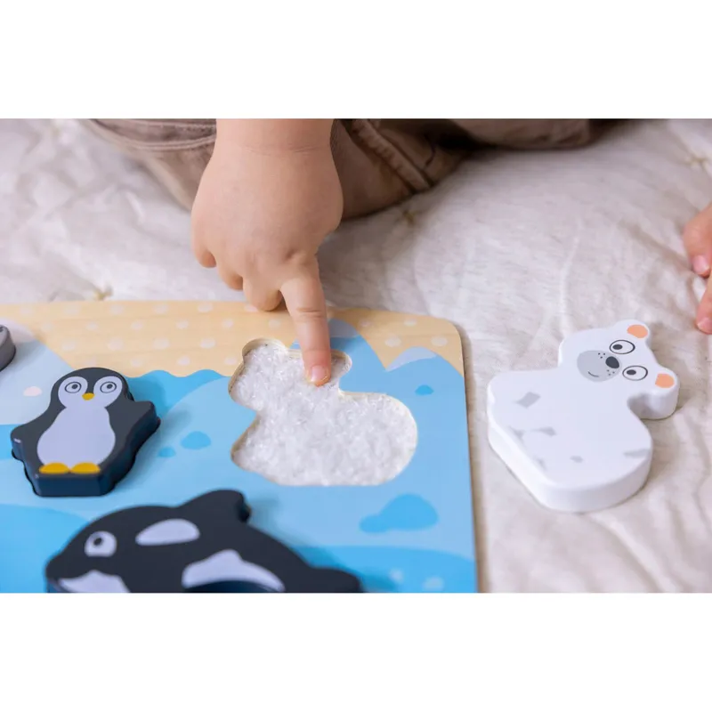 Hape Hape Fühlpuzzle Polartiere, Hellblau, – Produktbild 3 von 3