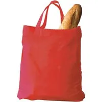 Baumwoll-Tragetaschen, rot 38x42 cm mit zwei kurzen Henkeln – Produktbild 1 von 1