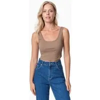 ORGANICATION ORGANICATION IRISS | Ripp-Crop-Top aus TENCEL Modal und Bio-Baumwolle, Gravel, – Produktbild 1 von 1