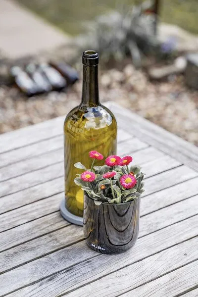 MaBe MaBe Windlicht (30cm) - klassisch - wertig - wunderbare & nachaltige Geschenkidee auch für ihn, Oliv, – Produktbild 3 von 4