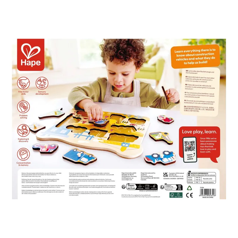 Hape Hape Steckpuzzle Bau, Mehrfarbig, – Produktbild 3 von 3