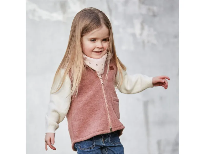 Maximo Kinder Weste Bio-Schurwolle Fleece heiderose-meliert Gr. 98/104, Rosa, – Produktbild 2 von 2