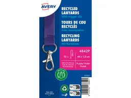 Avery Zweckform Avery Zweckform 10 Lanyards aus Recyclingkunststoff 440 x 15 mm, lila – Produktbild 1 von 1