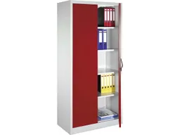 C+P C+P Flügeltürenschrank Lichtgrau/Rubinrot (BxTxH) 93x50x195cm – Produktbild 1 von 1