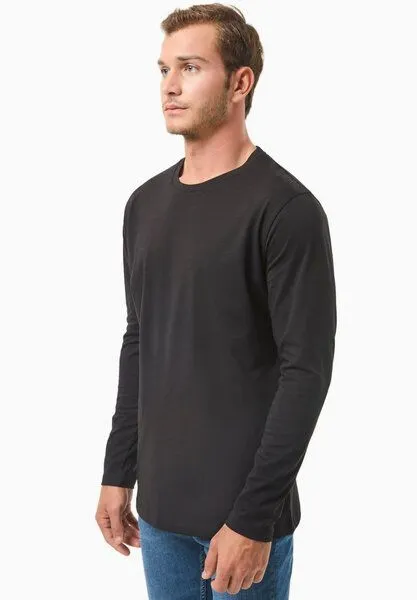 ORGANICATION ORGANICATION Langarmshirt aus Bio-Baumwolle, Schwarz(black), – Produktbild 3 von 4