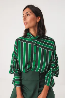 SKFK SKFK Damen vegan Hemd Lone Grün/Schwarz – Produktbild 1 von 1
