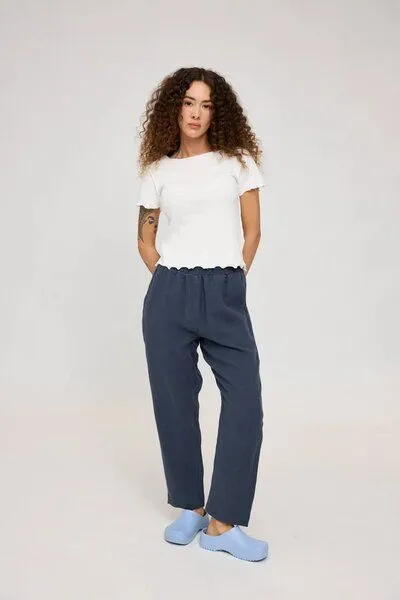 Mazine Mazine Hose - Straight Leg Linen Pants - aus 100% Leinen, Ink blue (blau), – Produktbild 2 von 4