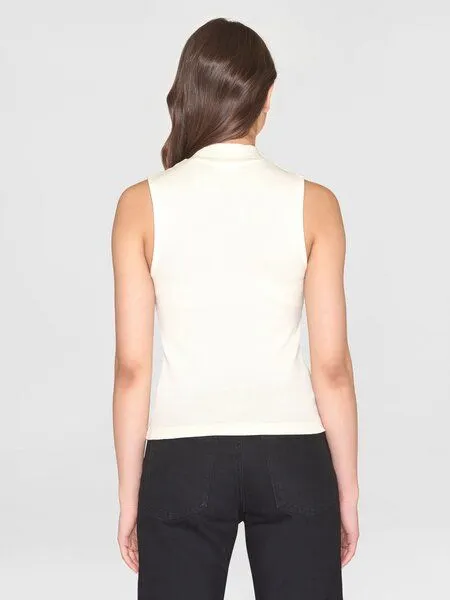 KnowledgeCotton Apparel KnowledgeCotton Apparel Top High Neck Rib, Star white, – Produktbild 3 von 4