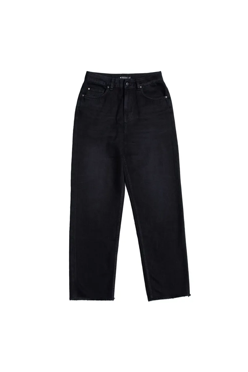 Lovjoi LOVJOI Damen vegan Gerade Jeans Medlar Overdyed Schwarz, Schwarz, – Produktbild 1 von 1