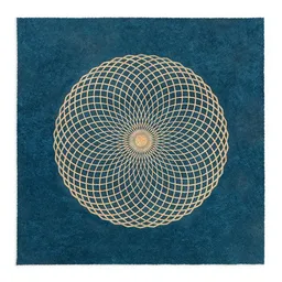 Veskor Cassiopeia Veskor Cassiopeia LOTUS DES LEBENS Heilige Geometrie Linoldruck | 40 x 40 cm | Kupfer auf Petrolblau – Produktbild 1 von 1