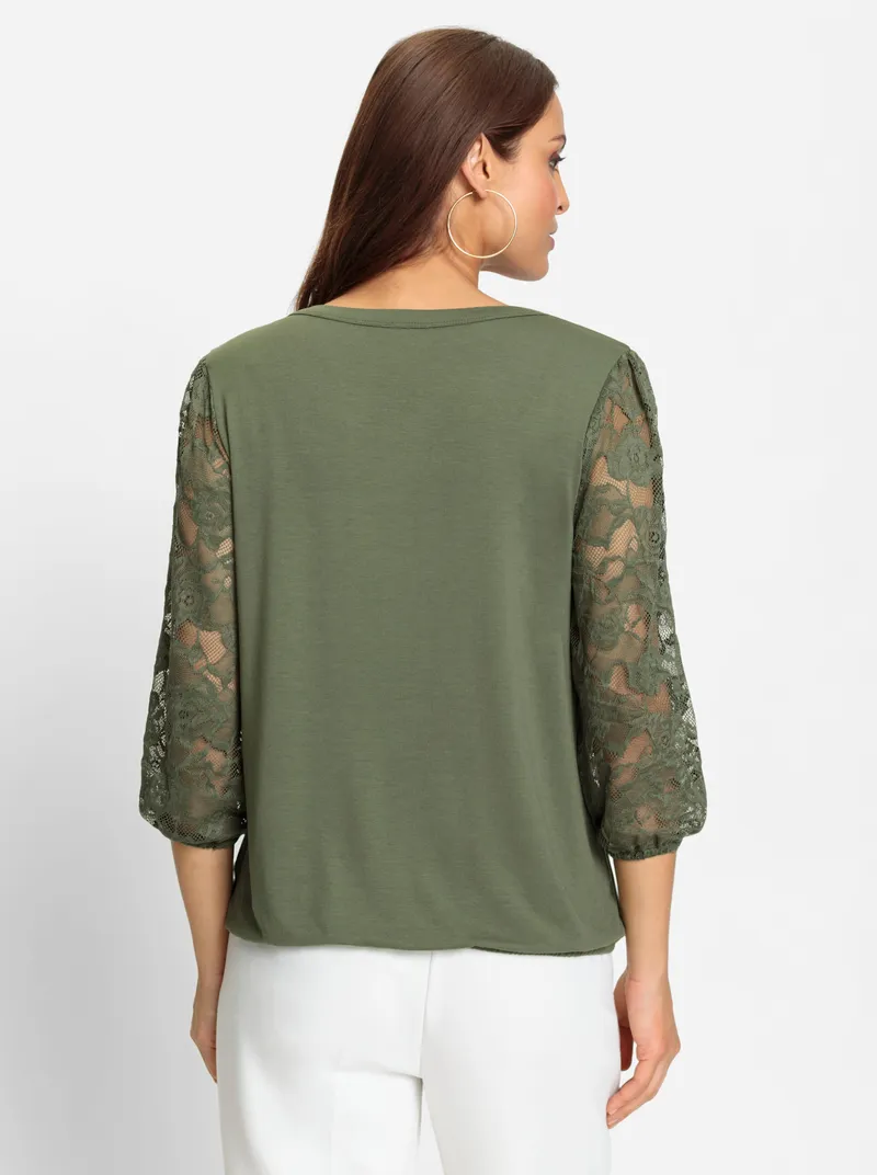 Witt Spitzenshirt, Khaki, – Produktbild 1 von 2