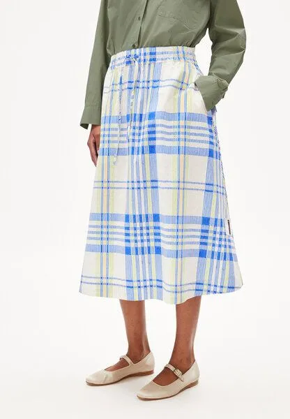 ARMEDANGELS ARMEDANGELS ELODIAA COLLEGE CHECK - Damen Webrock Loose Fit aus Bio-Baumwolle, Oatmilk, – Produktbild 1 von 4