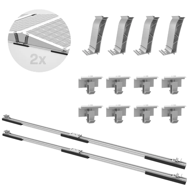 K2 Systems K2 Systems Dome Flachdach Set für 2 x PV Modul Ost West – Produktbild 2 von 2