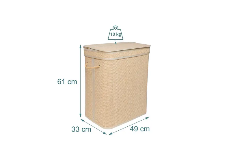 RELAXDAYS RELAXDAYS Wäschekorb Bambus Wäschekorb mit Deckel (1 St), natur, 90 L, Braun, – Produktbild 4 von 5