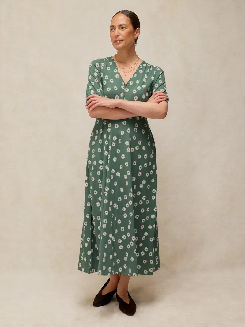 White Stuff Jerseykleid Megan - 50/R, Grün print, – Produktbild 1 von 4