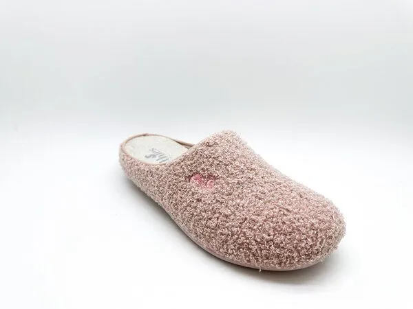 thies Veganer "thies ® Rec Teddy Slipper" aus ultraweichem, recyceltem Fell, Rose, – Produktbild 3 von 4