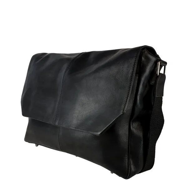 manbefair manbefair Messenger Laptoptasche Loki Leder, Schwarz, – Produktbild 1 von 4